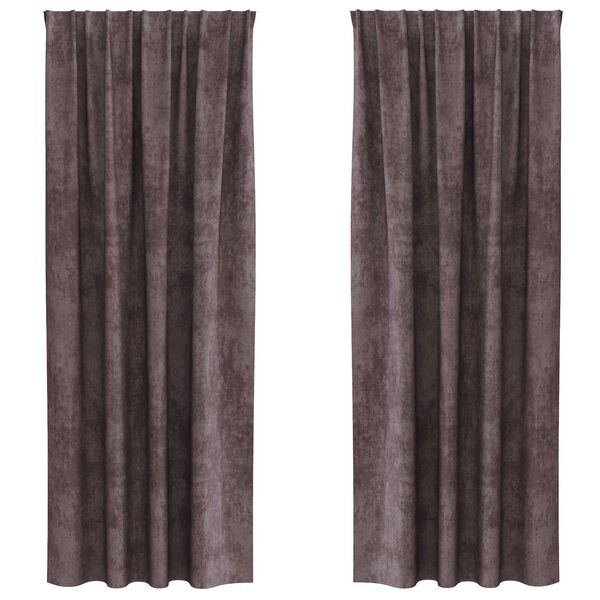 vidaXL Cortine din catifea cu perdele 2 pcs Maro 245 x 140 cm Catifea