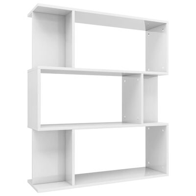 vidaXL Bibliotecă/Separator cameră, alb extralucios, 80x24x96 cm, PAL