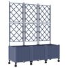 vidaXL Vază de gradină cu spalier și roți 3 buc. Gri 120 x 40 x 149 cm