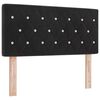 vidaXL Pat cu arcuri cu saltea cu headboard Negru 120 x 190 cm Catifea