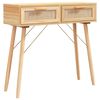 vidaXL Masă consolă maro 80x30x75 cm lemn masiv pin și ratan natural