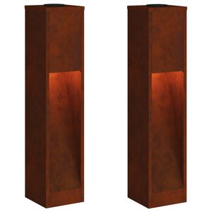 vidaXL Lampa de parcurs LED solar 2 buc. Alb cald 18 x 18 x 80 cm