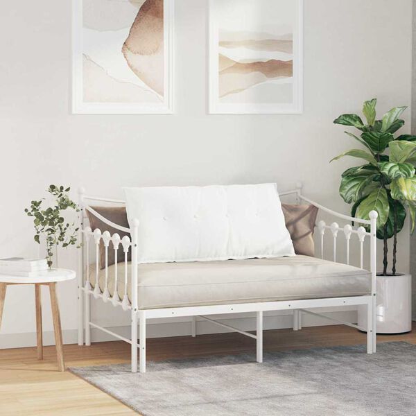 vidaXL Perna pentru spate Alb 100 x 19 x 50 cm țesătură