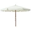 vidaXL Umbrelă soare de exterior, stâlp din lemn, alb nisipiu, 330 cm