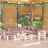 vidaXL Set mobilier de grădină din paleți, cu perne, 9 piese, lemn pin