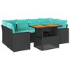 vidaXL Set canapele de grădină cu perne, 7 piese, negru, poliratan