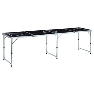 vidaXL Masă de joc cu bere tip ping pong, pliabilă, negru, 240 cm