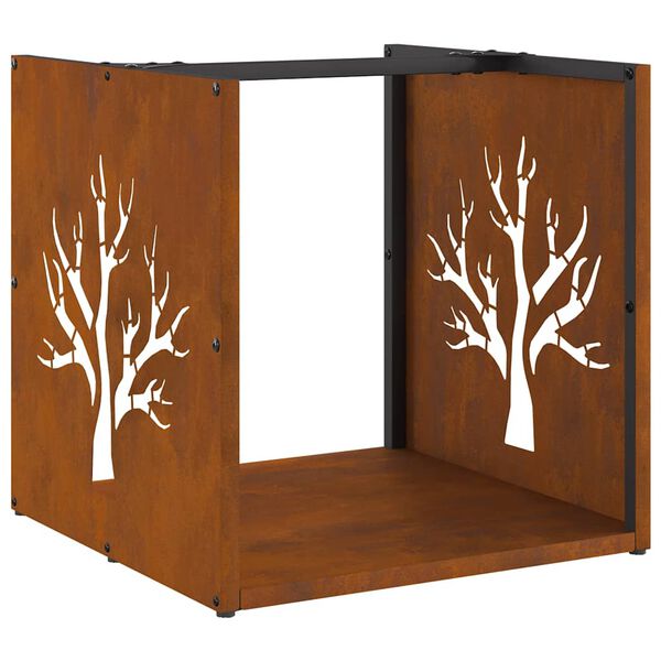 vidaXL Suport pentru lemne de foc 40x40x40 cm Oțel pentru intemperii