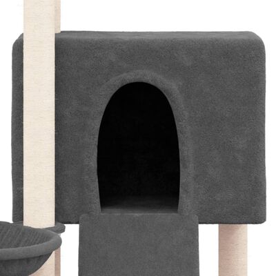 vidaXL Ansamblu de pisici, stâlpi din funie sisal, gri închis, 96 cm