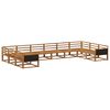 vidaXL Set de canapele de exterior 10 pcs natural Lemn Solid de Acacia
