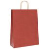 vidaXL Pungi de h&acirc;rtie 250 buc cu m&acirc;nere roșii 32x12x42 cm