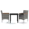 vidaXL Set mobilier de grădină, cu perne, 3 piese, gri și negru
