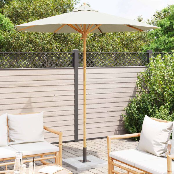 vidaXL Parasol de Grădină Alb crem &Oslash; 270 x 260 cm Bambus