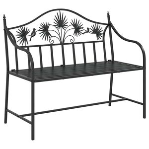 vidaXL Bancă de grădină Negru 104 x 52,5 x 89 cm Oțel