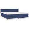 vidaXL Pat box spring cu saltea, albastru, 200x200 cm, textil