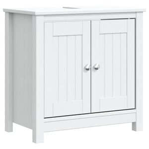 vidaXL Dulap chiuvetă de baie BERG, alb, 60x34x59 cm, lemn masiv pin