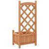 vidaXL Jardinieră cu spalier, maro, lemn masiv de brad