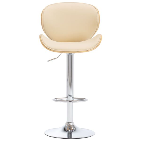 vidaXL Scaun de bar, crem, piele ecologică