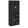 vidaXL Bufet Stejar Negru 69,5 x 34 x 180 cm Lemn prelucrat