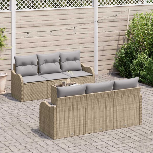 vidaXL Set de canapele pentru grădină Bej 55 x 55 x 37 cm poliratan