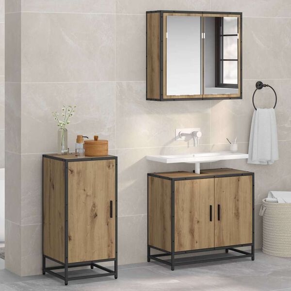 vidaXL Bufet Stejar Artizanal 35,5 x 35 x 76 cm