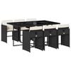 vidaXL Set mobilier de grădină cu perne, 7 piese, negru, poliratan