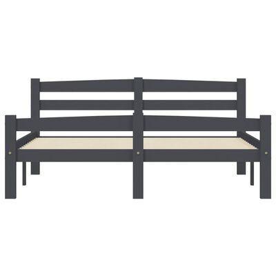 vidaXL Cadru de pat, gri închis, 120x200 cm, lemn masiv de pin