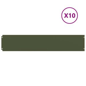vidaXL Borduri de gazon 10 buc Verde olive Oțel laminat la rece