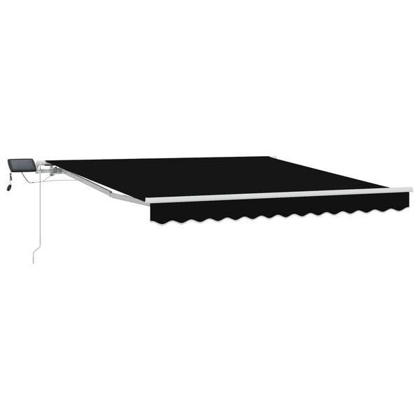 vidaXL Cortina Retractabilă cu Manual Negru 300 x 250 cm țesătură