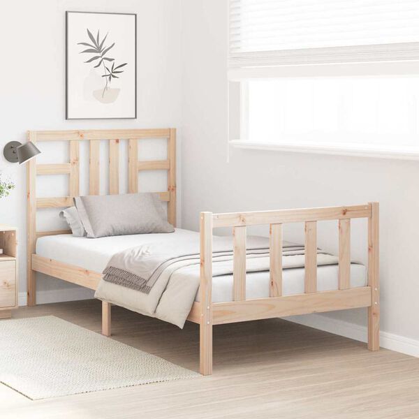 vidaXL Cadru de pat fără saltea, 90x200 cm, lemn masiv pin