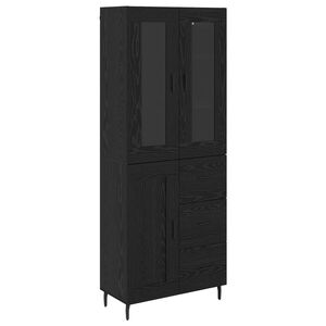 vidaXL Bufet 2 buc. Stejar Negru 69,5 x 34 x 180 cm Lemn prelucrat