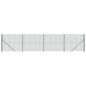 vidaXL Gard plasă de s&acirc;rmă cu bordură, verde, 1,6x10 m