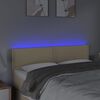 vidaXL Tăblie de pat cu LED, crem, 144x5x78/88 cm, textil