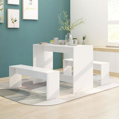 vidaXL Set mobilier de bucătărie, 3 piese, alb, PAL