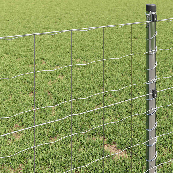 vidaXL Gard Euro Argintiu 1.6 x 10 m Metal zincat prin imersie la cald