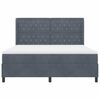 vidaXL Pat cu arcuri cu headboard Gri &icirc;nchis 180 x 200 cm Catifea