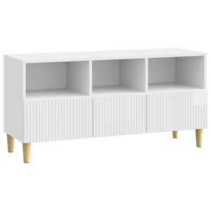 vidaXL Cabinet TV Alb foarte lucios 102 x 34,5 x 50 cm Lemn prelucrat