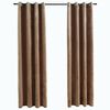 vidaXL Draperii opace cu inele, 2 buc., bej,140 x 245 cm, catifea