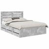 vidaXL Cadru de pat Gri din beton 140 x 200 cm Lemn Ingineresc