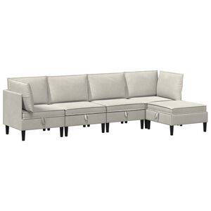 vidaXL Set de mobilier pentru living 5 buc. Crem Catifea