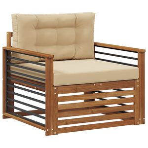 vidaXL Canapea de exterior Lemn de acacia solid și poliester