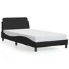 vidaXL Cadru de pat, Dover, negru, 100x190cm, piele ecologică