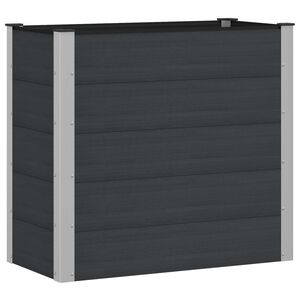 vidaXL Strat &icirc;nălțat de grădină Negru 100 x 50 x 91 cm WPC și Aluminiu