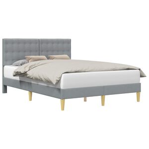 vidaXL Cadru de pat cu headboard Gri deschis 140 x 200 cm Țesătură