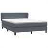 vidaXL Pat box spring cu saltea, gri &icirc;nchis, 160x210 cm, catifea
