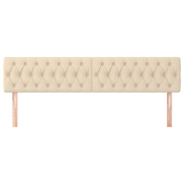 vidaXL Tăblii de pat, crem, 180x7x78/88 cm, textil