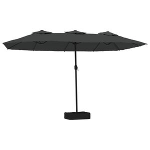 vidaXL Umbrelă de soare cu două capete, antracit, 449x265 cm