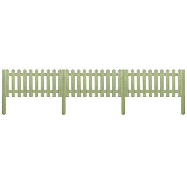vidaXL Gard din lemn de pin tratat, 5,1 m, 80 cm, 6/9 cm