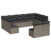 vidaXL Set canapele de grădină cu perne, 11 piese, gri, poliratan