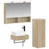 vidaXL Set dulap baie 4 buc. Stejar Sonoma Lemn prelucrat
